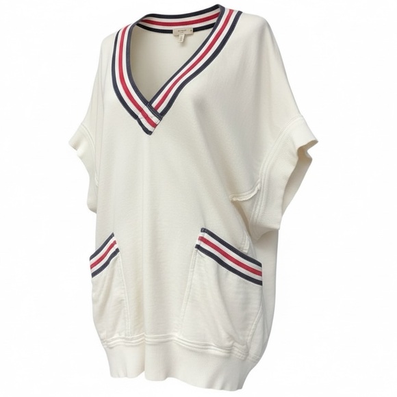 We The Free Tops - We The Free Free People Ivory Ivy Oversized V-Neck Sweater Vest Size Medium NWT